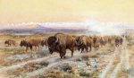 The Bison Trail - Charles Marion Russell Oil Painting