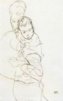 Mother and Child II - Egon Schiele Oil Painting