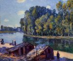Cabins along the Loing Canal, Sunlight Effect - Oil Painting Reproduction On Canvas