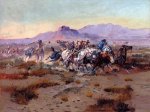 The Attack - Charles Marion Russell Oil Painting