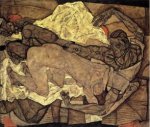 Lovers: Man and Woman I - Egon Schiele oil painting