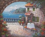 Cafe At Oceanside II - Oil Painting Reproduction On Canvas