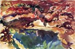 Figure and Pool - John Singer Sargent Oil Painting