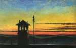 Railroad Sunset - Edward Hopper Oil Painting