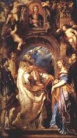 Saint Gregory With Saints Domitilla, Maurus, And Papianus - Peter Paul Rubens oil painting