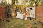 The Open Air Breakfast - William Merritt Chase Oil Painting