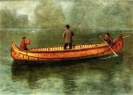 Fishing from a Canoe - Albert Bierstadt Oil Painting