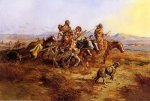 Indian Women Moving - Charles Marion Russell Oil Painting