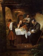 The Supper at Emmaus - Jan Steen oil painting