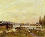 Saint-Cloud, Banks of the Seine - Alfred Sisley Oil Painting