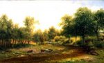 A Herd of Cattle Drinking by the River - Oil Painting Reproduction On Canvas