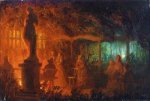 A Study for 'Soiree de feux de Bengale au Vaux-Hall, Parc de Bruxelles' - Petrus Van Schendel Oil Painting
