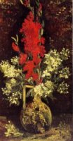 Vase with Gladioli and Carnations - Vincent Van Gogh Oil Painting