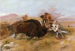 Meat for the Tribe - Charles Marion Russell Oil Painting