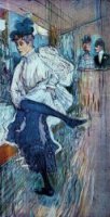 Jane Avril Dancing - Henri De Toulouse-Lautrec Oil Painting