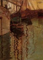 Harbor of Trieste - Egon Schiele Oil Painting