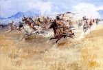 The Battle Between the Blackfeet and the Piegans - Charles Marion Russell Oil Painting