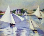 Sailboats on the Seine at Argenteuil - Gustave Caillebotte Oil Painting