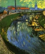 The Roubine du Roi Canal with Washerwomen - Vincent Van Gogh Oil Painting