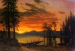 Sunset over the River - Albert Bierstadt Oil Painting