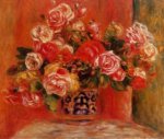 Roses in a Vase 5 - Pierre Auguste Renoir Oil Painting