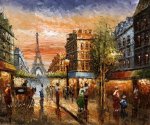 An Afternoon In The Shopping District - Oil Painting Reproduction On Canvas