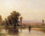 Encampment on The Platte River - Thomas Worthington Whittredge Oil Painting