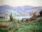 In the Whitewater Valley near Metamora - Theodore Clement Steele Oil Painting