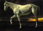 White Horse and Sunset - Albert Bierstadt Oil Painting