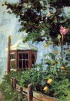 House with a Bay Window in the Garden - Egon Schiele Oil Painting