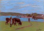 Pasture by the Seine - Alfred Sisley Oil Painting