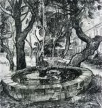 Fountain in the Garden of Saint-Paul Hospital - Vincent Van Gogh Oil Painting