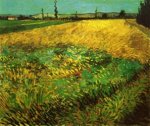 Wheat Field with the Alpilles Foothills in the Background - Vincent Van Gogh Oil Painting