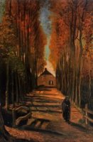 Avenue of Poplars at Sunset - Vincent Van Gogh Oil Painting
