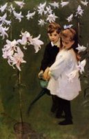 Garden Study of the Vickers Children - John Singer Sargent Oil Painting