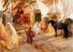 A Street in Algeria - Frederick Arthur Bridgeman oil painting