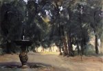 Villa Torlonia Fountain II - John Singer Sargent Oil Painting