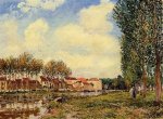 Banks of the Loing at Moret, Morning - Alfred Sisley Oil Painting