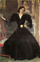 Clotilde in a Black Dress - Oil Painting Reproduction On Canvas