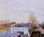 The Loing at Moret, the Laundry Boat - Oil Painting Reproduction On Canvas