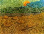 Evening Landscape with Rising Moon - Vincent Van Gogh Oil Painting