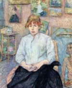 The Redhead with a White Blouse - Oil Painting Reproduction On Canvas