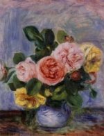 Roses in a Vase 3 - Pierre Auguste Renoir Oil Painting