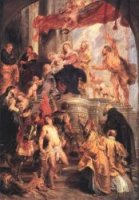 Virgin and Child Enthroned with Saints - Peter Paul Rubens Oil Painting