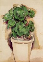A Pot of Geraniums - Paul Cezanne Oil Painting