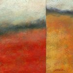 Modern Abstract-Yellow, Red and Grey - Oil Painting Reproduction On Canvas
