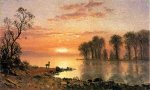 Sunset - Albert Bierstadt Oil Painting