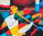 Abstract Violinist - Oil Painting Reproduction On Canvas