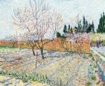 Orchard with Peach Trees in Blossom - Vincent Van Gogh Oil Painting