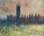London. Houses of Parliament (Sun Breaking through the Fog) - Oil Painting Reproduction On Canvas